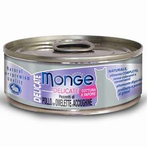 Monge 貓罐頭 貓濕糧推薦：Monge 貓罐頭 主食系列 雞肉鳀魚奄列 80g (MO7306)