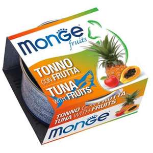 Monge 貓罐頭 貓濕糧推薦：Monge 貓罐頭 清新鮮果系列 成貓配方 吞拿魚雜果 80g (MO3314)