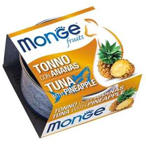 Monge 貓罐頭 貓濕糧推薦：Monge 貓罐頭 清新鮮果系列 成貓配方 吞拿魚菠蘿 80g (MO3277)