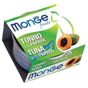 Monge 貓罐頭 貓濕糧推薦：Monge 貓罐頭 清新鮮果系列 成貓配方 吞拿魚木瓜 80g (MO3260)