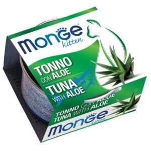 Monge 貓罐頭 貓濕糧推薦：Monge 貓罐頭 清新鮮果系列 幼貓配方 吞拿魚蘆薈 80g (MO3291)