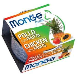 Monge 貓罐頭 貓濕糧推薦：Monge 貓罐頭 清新鮮果系列 成貓配方 雞肉雜果 80g (MO3376)
