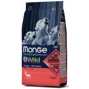 Monge 狗糧推薦：Monge Bwild 狗糧 低穀物野生系列 幼犬配方 鹿肉 2.5kg (MO1853)
