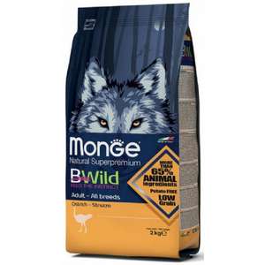 Monge 狗糧推薦：Monge Bwild 狗糧 野生肉類蛋白質成犬配方 鴕鳥肉 15kg (MO6021) (停售)