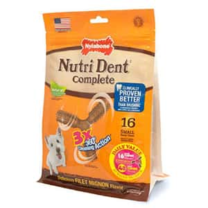 Nylabone 狗零食 Nylabone 潔齒骨 菲力牛扒味 6排 (小型犬用) (NTD731M16P)