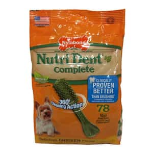 Nylabone 狗零食 Nylabone 潔齒骨 雞肉味 78支 (迷你型犬用) (NTD800M78P)