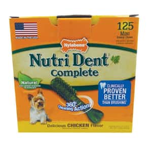 Nylabone 狗零食 Nylabone 潔齒骨 雞肉味 125支 (迷你型犬用) (NTD800T125P)