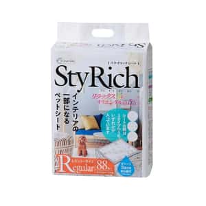 狗尿墊 狗尿片 日本StyRich Wide 花香味寵物尿墊 狗尿墊 狗尿片 [34*44 S碼 88枚] (白粉紅)