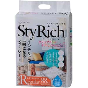 Clean One 狗尿墊 狗尿片 日本Clean one StyRich Wide 花香味寵物尿墊 狗尿墊 狗尿片 [44*34 S碼 88枚] (白橙)