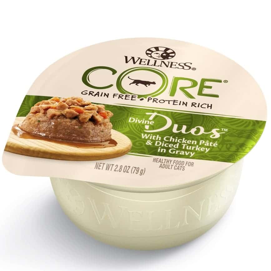 WELLNESS CORE 貓罐頭 無穀物 Divine Duos 雙重滋味杯 雞茸配火雞肉丁 2.8oz (青綠色) (5201) (圖片2)