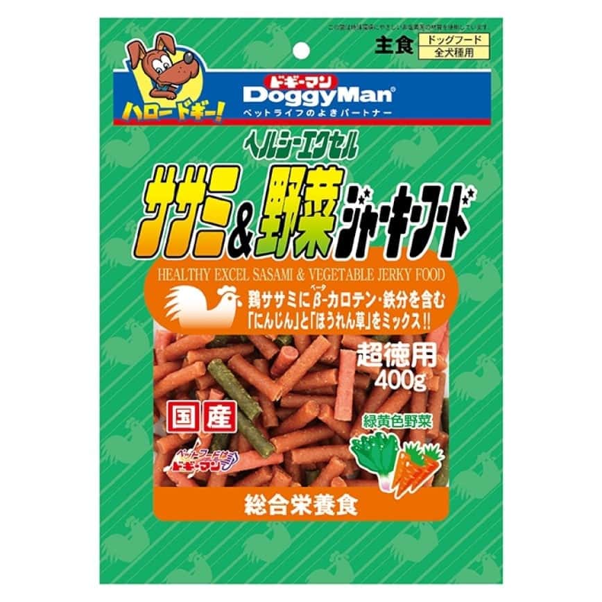 DoggyMan 日本狗零食 雞肉野菜切條 400g (圖片2)