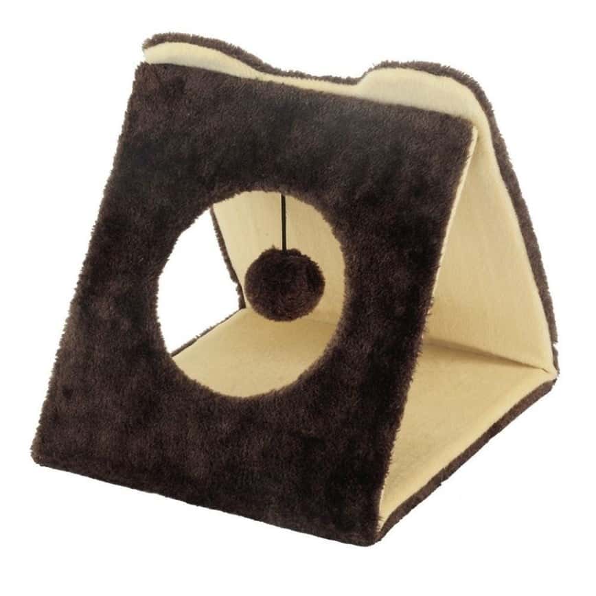 日本MARUKAN 三角形連毛毛球貓抓板 (CT-275) (圖片2)