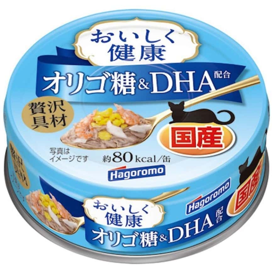 日本Hagoromo 貓罐頭 腸胃及DHA配方 混合海鮮味 70g (藍) (圖片2)