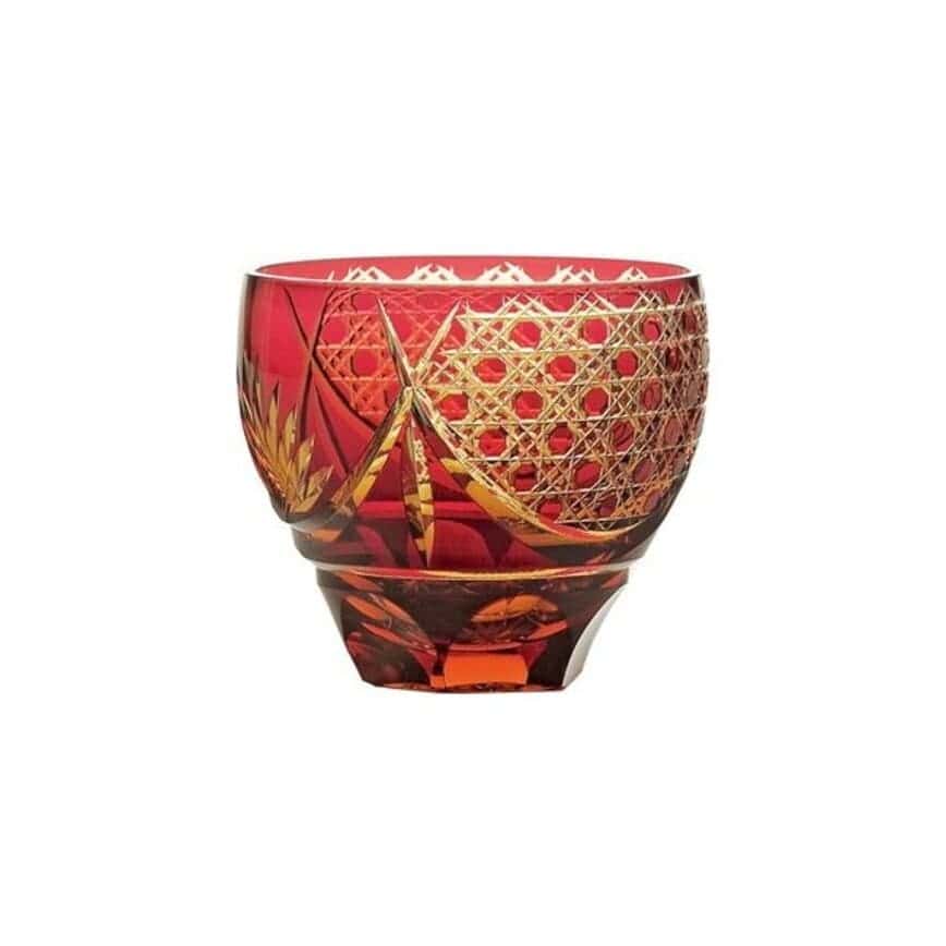 日本清酒杯 東洋佐佐木 彩花切子酒杯 赤 310ml HG200-11R (紅) (圖片2)