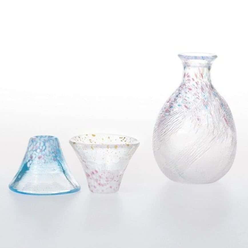 日本清酒杯 東洋佐佐木 招褔杯櫻富士 酒杯酒瓶套裝 一瓶兩杯 (G642-M78) (圖片2)