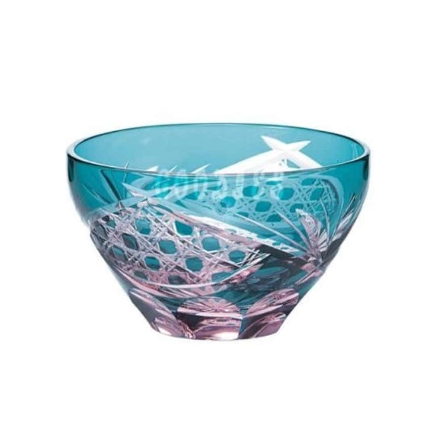 日本清酒杯 東洋佐佐木 彩花切子酒杯 綠 90ml HG240-24GR (圖片2)