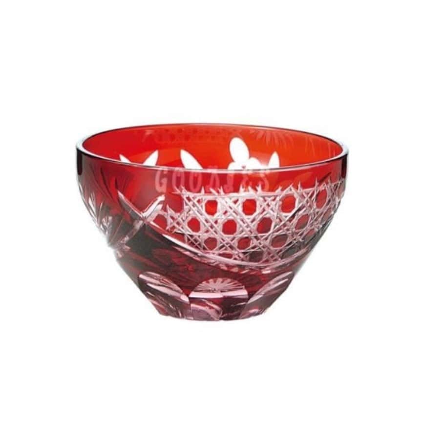 日本清酒杯 東洋佐佐木 彩花切子酒杯 赤 90ml HG240-23R (圖片2)