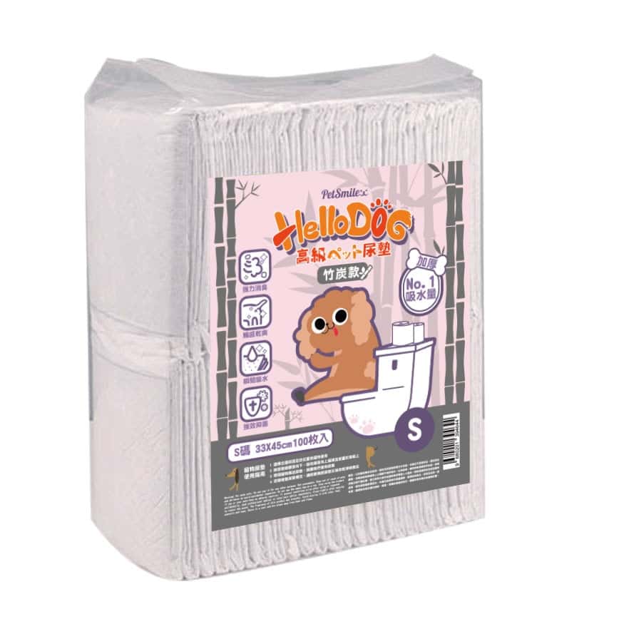 HelloDOG 竹炭加厚强力吸濕 寵物尿墊 狗尿墊 狗尿片 [33x45 S碼100枚] (圖片2)