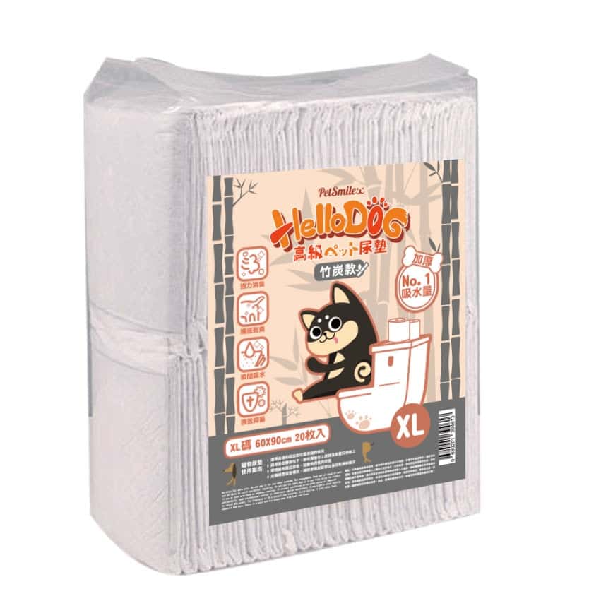 HelloDOG 竹炭加厚强力吸濕 寵物尿墊 狗尿墊 狗尿片 [60x90 XL碼 20枚] (圖片2)