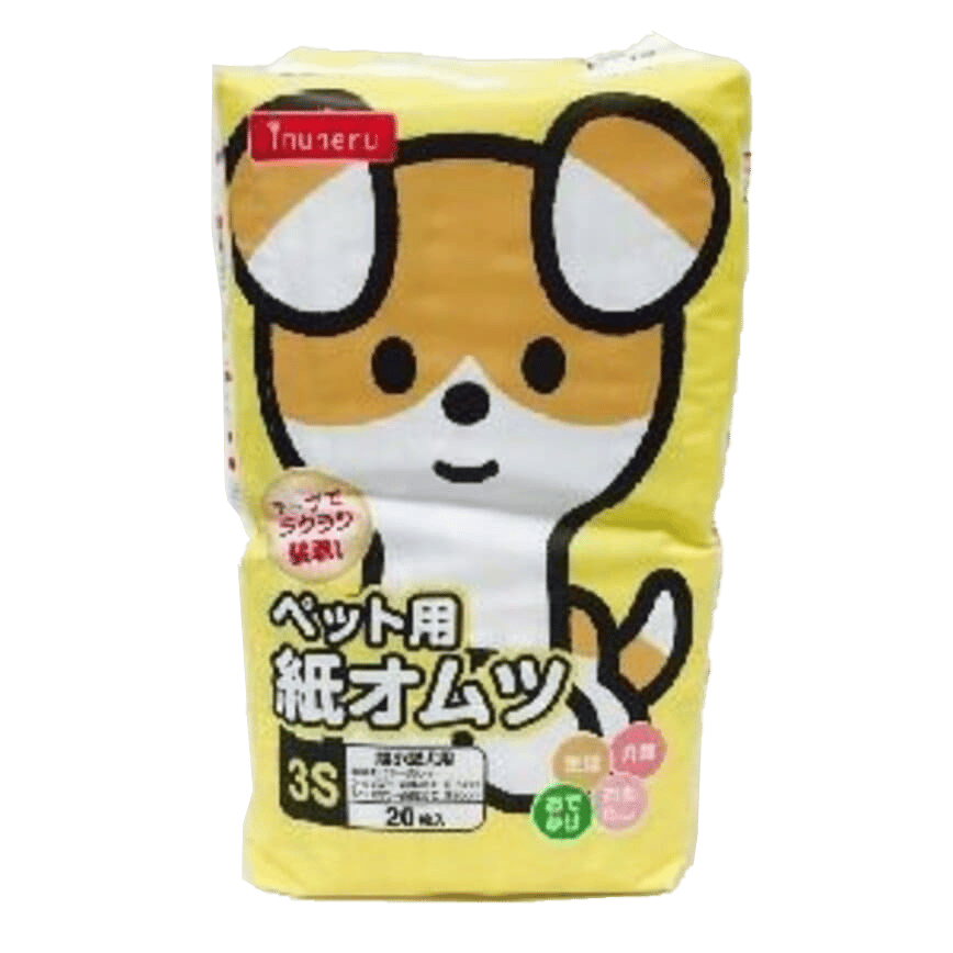 日本Inuneru 狗狗魔術貼尿墊尿片紙尿褲 IN-098 3S碼 20枚 (黃) (圖片2)