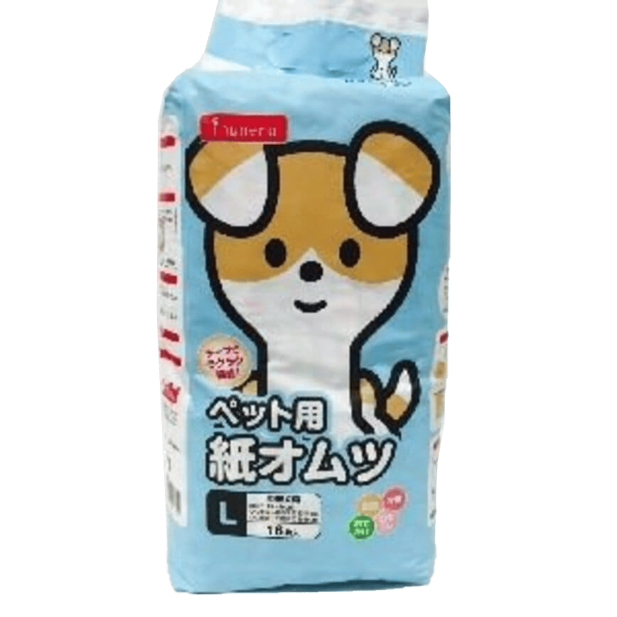 日本Inuneru 狗狗魔術貼尿墊尿片紙尿褲 L碼 16枚 (粉藍) (圖片2)