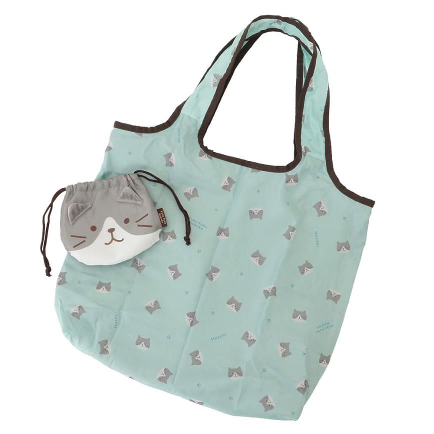 日本FukuFukuNyanko 保溫環保袋 灰臉貓薄荷綠 Hacchi 一個人 (停售) - 清貨優惠 (圖片2)