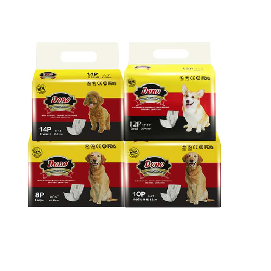 DONO 男生狗狗專用 寵物尿墊 狗尿墊 狗尿片 紙尿褲紙尿片 [腰圍15-33cm XS碼 14枚] (圖片2)