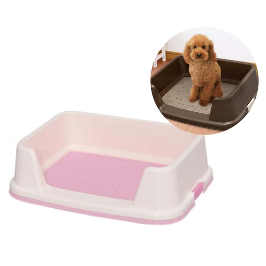 IRIS 狗狗專用 高身防噴狗廁所 TRT-500 粉紅色 細碼 (39x51x15.4) (圖片2)