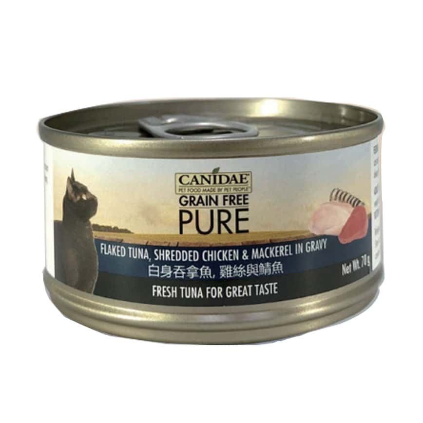 CANIDAE 咖比 PURE 貓罐頭 白身吞拿魚+雞絲及鯖魚 70g (6194) (圖片2)