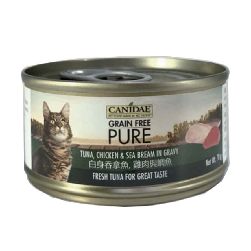 CANIDAE 咖比 PURE 貓罐頭 白身吞拿魚+雞肉及鯛魚 70g (6200) (圖片2)