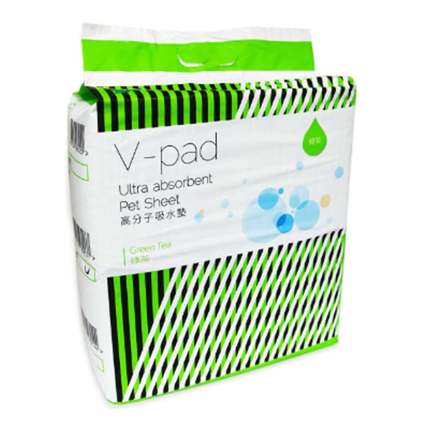 V-pad 綠茶高分子吸水 寵物尿墊 狗尿墊 狗尿片 [60x90 L碼 25枚] (998914) (圖片2)