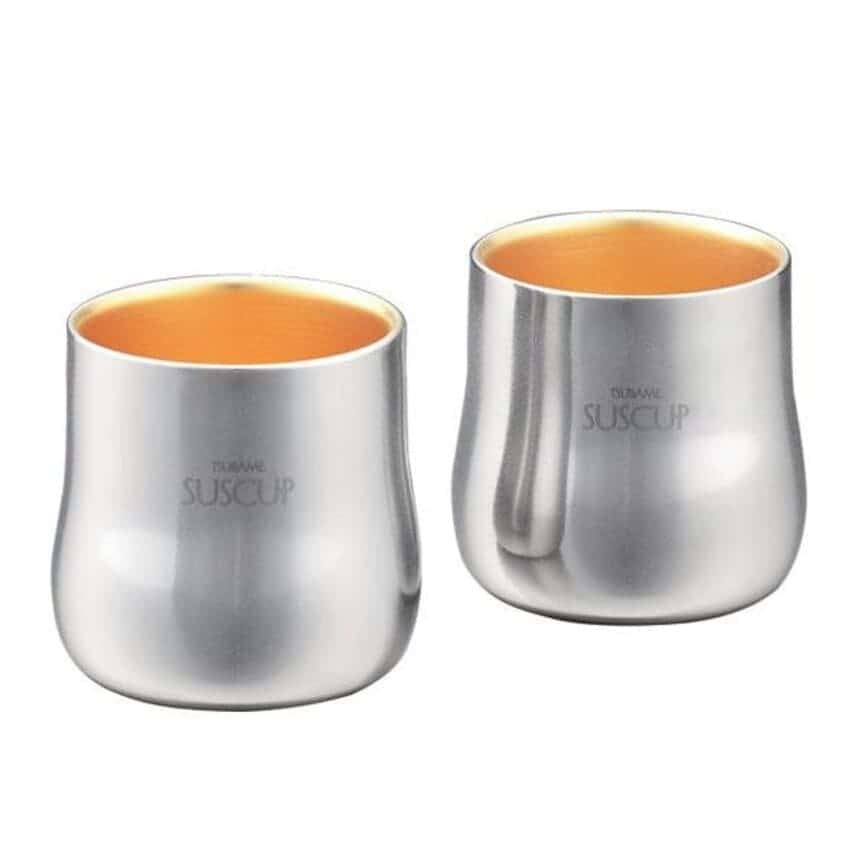 日本清酒杯 新潟縣 18-8不銹鋼雙重結構 内面24金清酒杯 SKR-002 2個入 (圖片2)