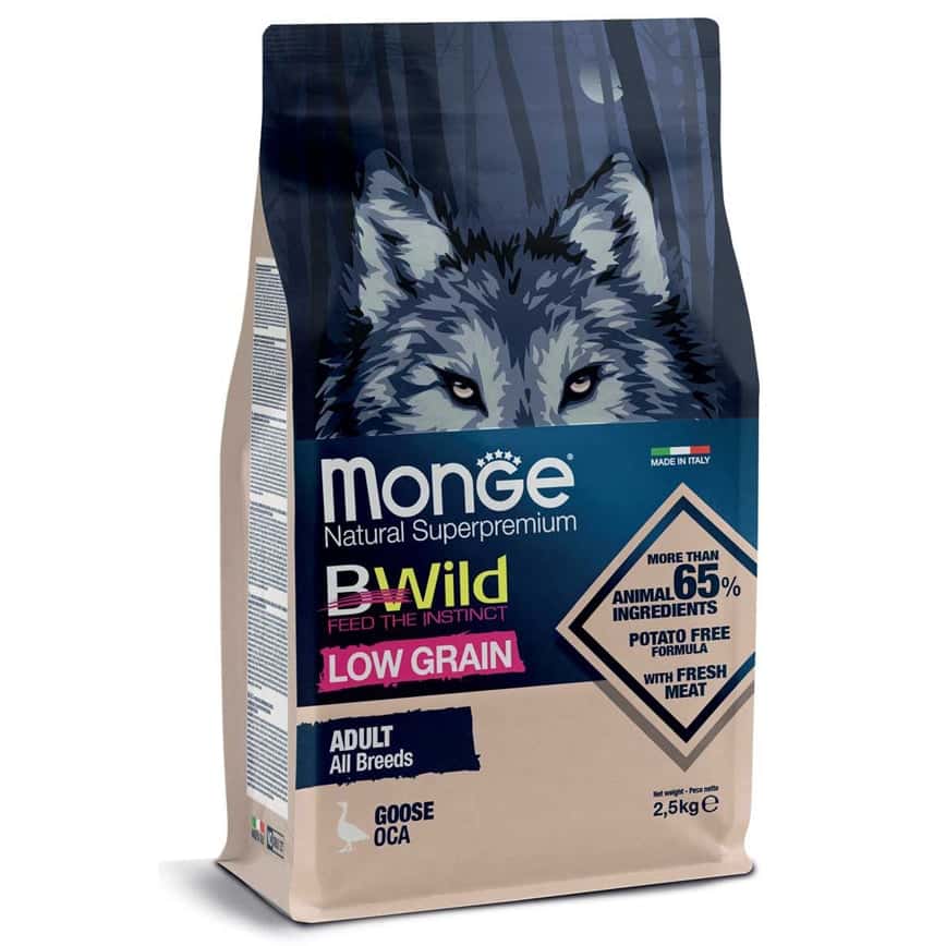 Monge Bwild 狗糧 低穀物野生系列 成犬配方 鵝肉 15kg 或 (6包2.5kg夾袋) (MO6045) (圖片2)