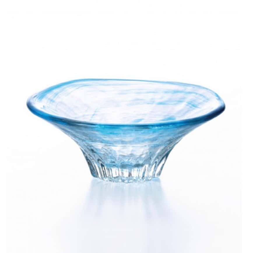 日本清酒杯 江戶硝子 富士山杯 墨流 藍水 60ml F-47153 (圖片2)