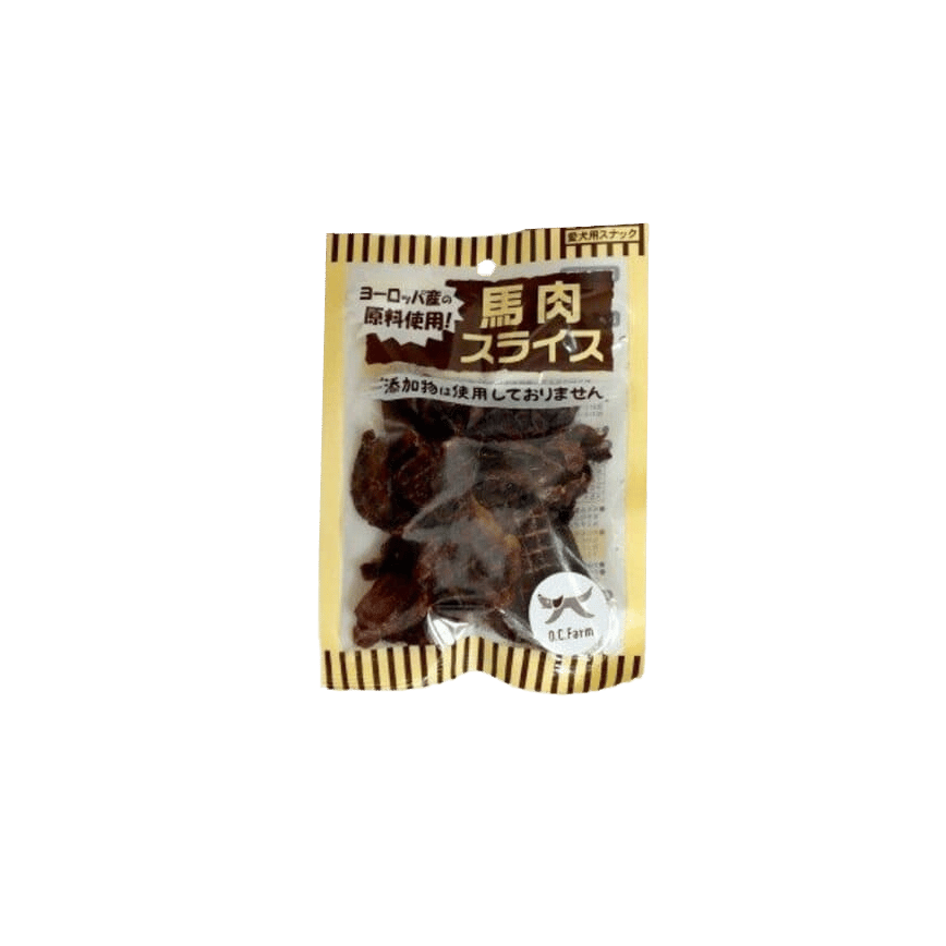 日本O.C.Farm 國產之原料使用 寵物營養小食 馬肉片 45g (圖片2)