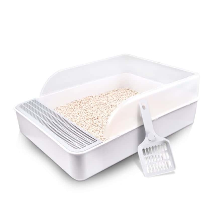 半封閉 單層防噴加高貓砂盆 長方型 (顏色隨機) (圖片2)