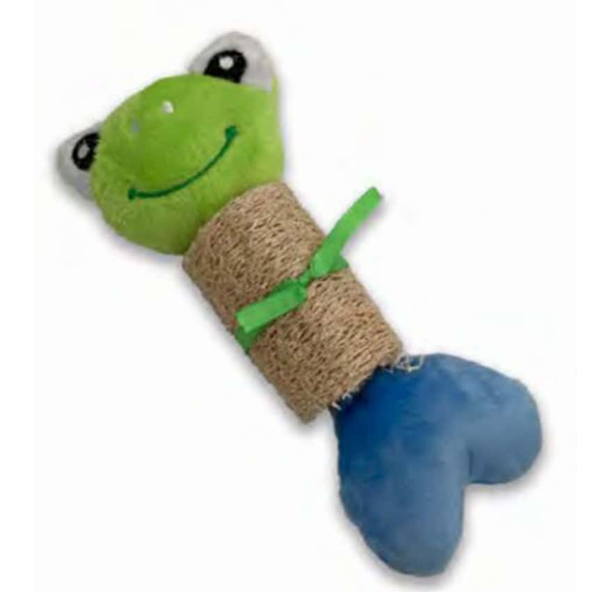 Billipets 狗玩具 絲瓜絡綿繩發聲玩具 青蛙 18cm (NS-12094) (圖片2)