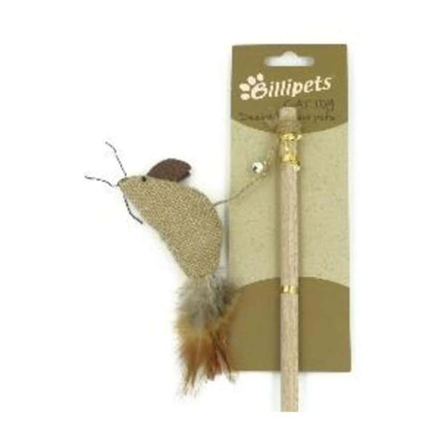 Billipets 逗貓棒 天然木製貓棒 老鼠 40cm (NS-12210) (圖片2)