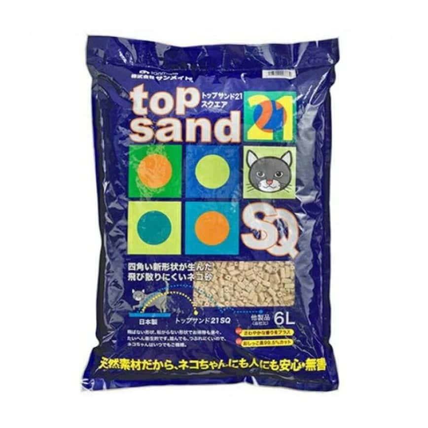 日本SANMATE Top Sand 21 SQ四角形單通 豆腐貓砂 6L (深藍色) (圖片2)