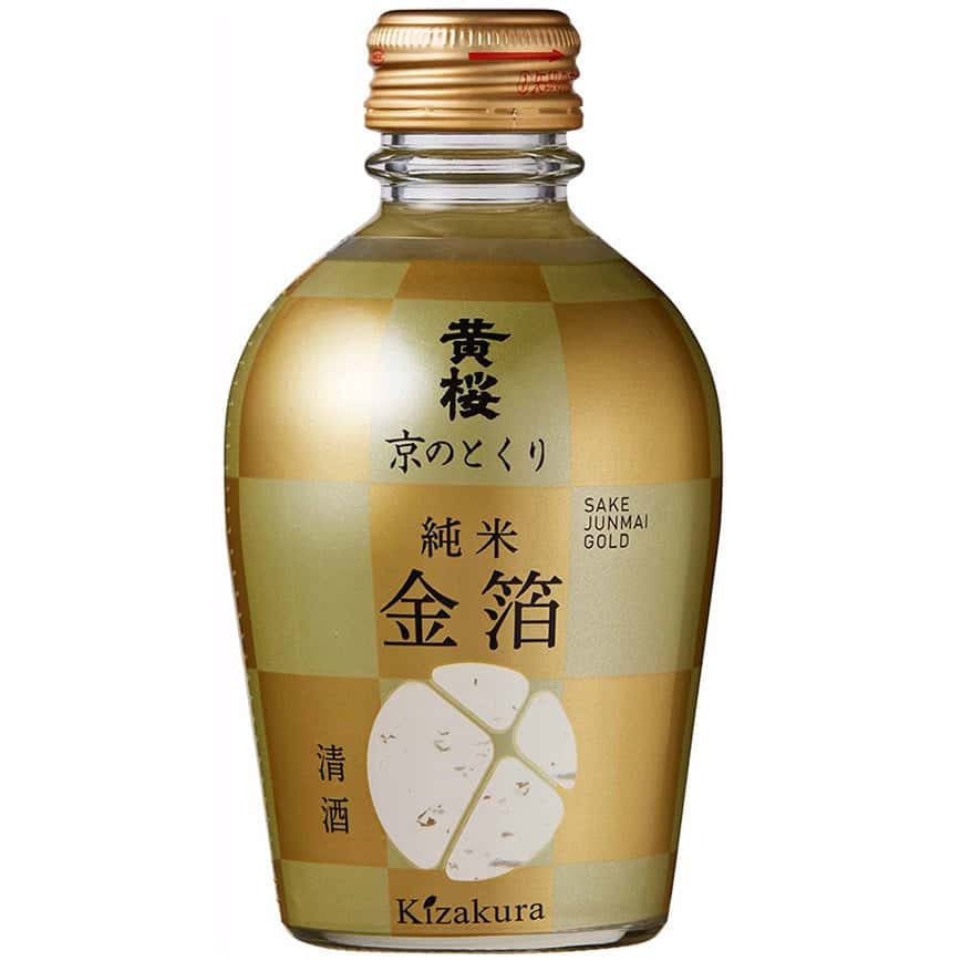 黃櫻 京之德利 純米酒 金箔 180ml (JS070602) (圖片2)