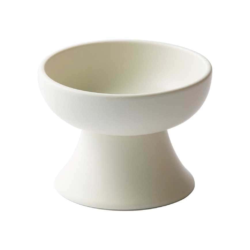 日式 極簡約寵物高腳糧食碗 白色 一個入 (圖片2)