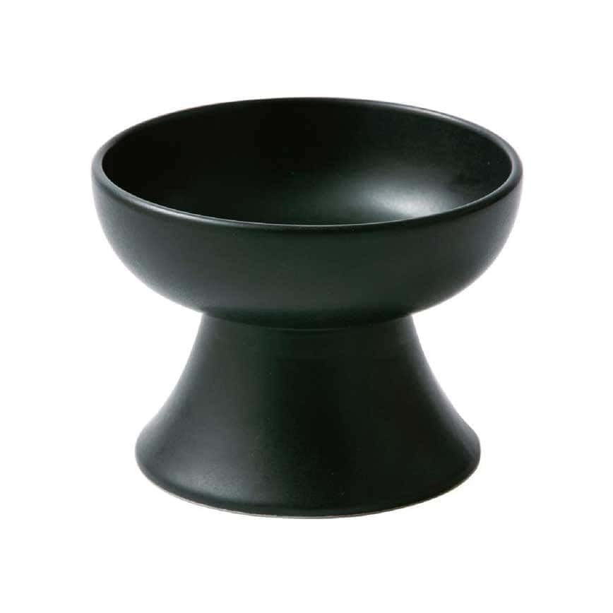 日式 極簡約寵物高腳糧食碗 黑色 一個入 (圖片2)