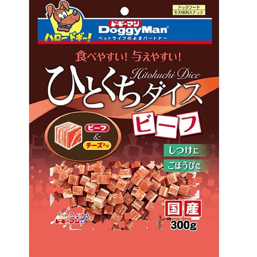 DoggyMan 日本狗零食 日本國產狗狗小食 骰仔牛肉方粒 300g (圖片2)