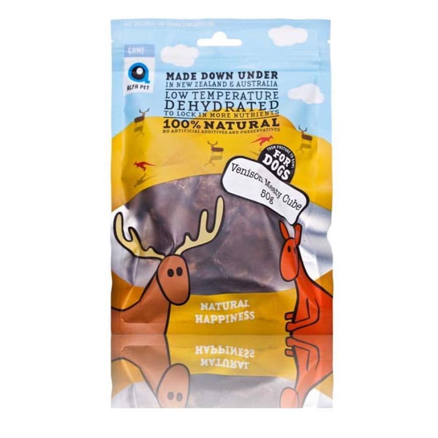 Alfa Pet 新西蘭風乾脫水無穀物 狗小食 鹿肉粒 Venison Meaty Cube for Dogs 50g (000022) (圖片2)