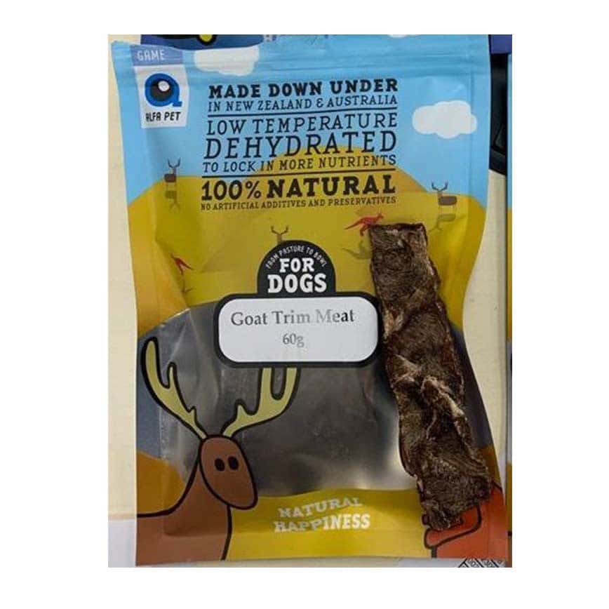 Alfa Pet 新西蘭風乾脫水無穀物 狗小食 山羊肉片 Goat Trim Meat for Dogs 60g (002794) (圖片2)