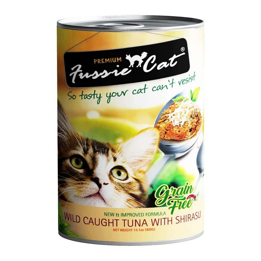 Fussie Cat 貓罐頭 無穀物野生吞拿魚+白飯魚 400g (FU-4SH) (圖片2)