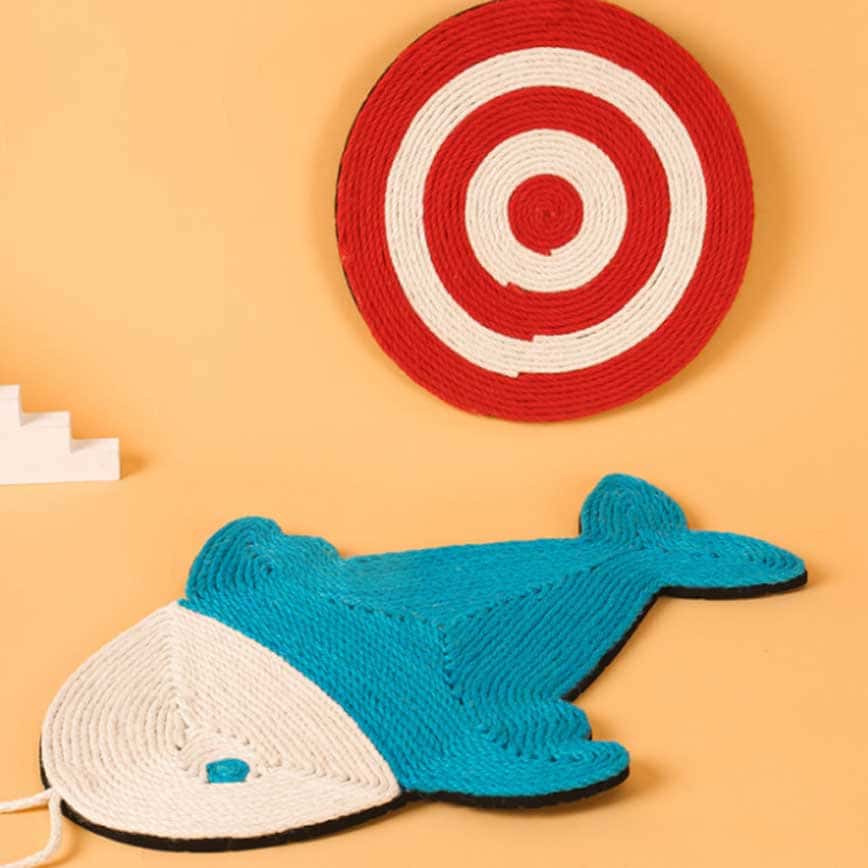 嚴選劍麻貓抓耐用貓抓墊 藍色魚魚 (圖片2)