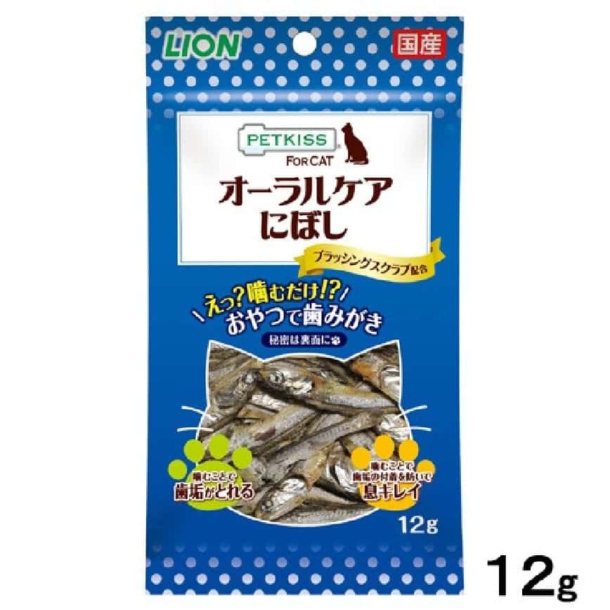 日本獅王LION Pet 貓用口腔護理零食 小魚乾 12g (圖片2)