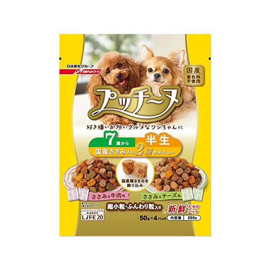 日本Petline Putti Lnu 軟粒抗衰老狗糧 七歲或以上 雞肉芝士牛肉味 200g (黃) (NPI697) (圖片2)