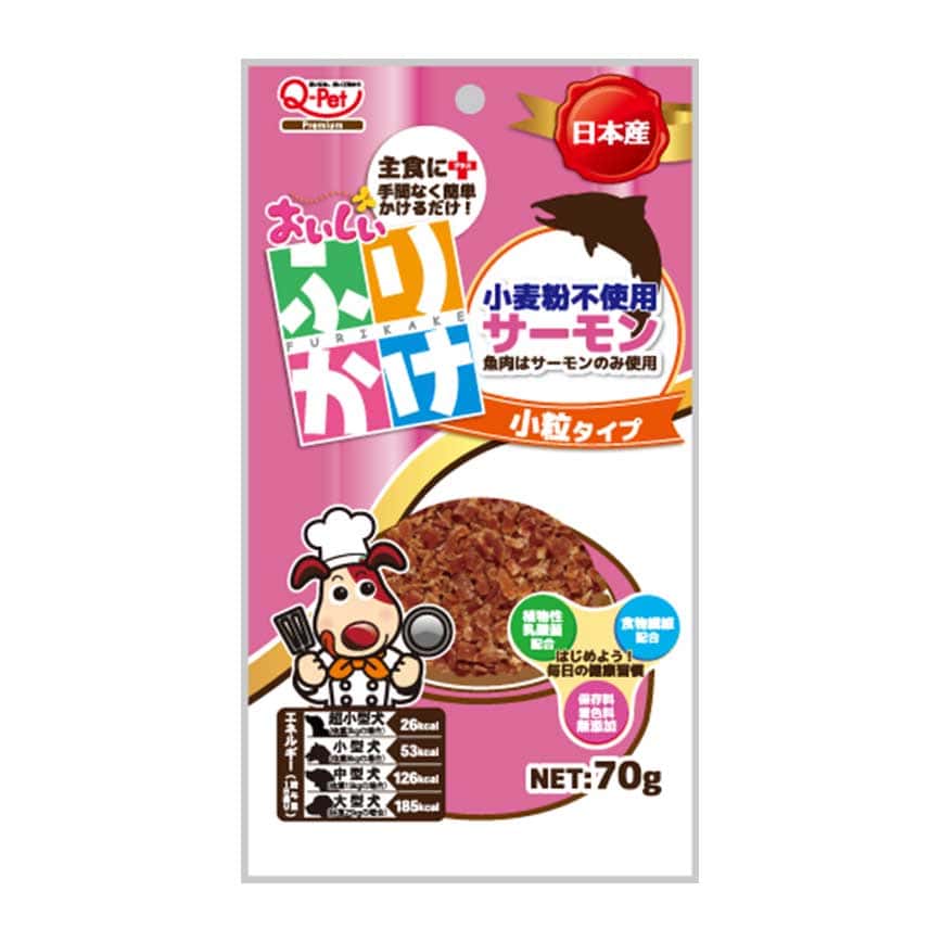 日本Q-PET 狗小食 おいしいふりかけ 三文魚小粒 70g (圖片2)